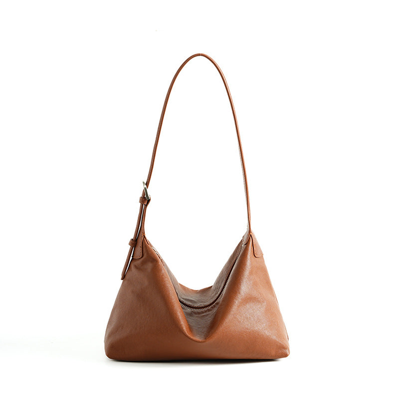 Retro First-Layer Vegetable-Tanned Leather Casual Shoulder Underarm Bag