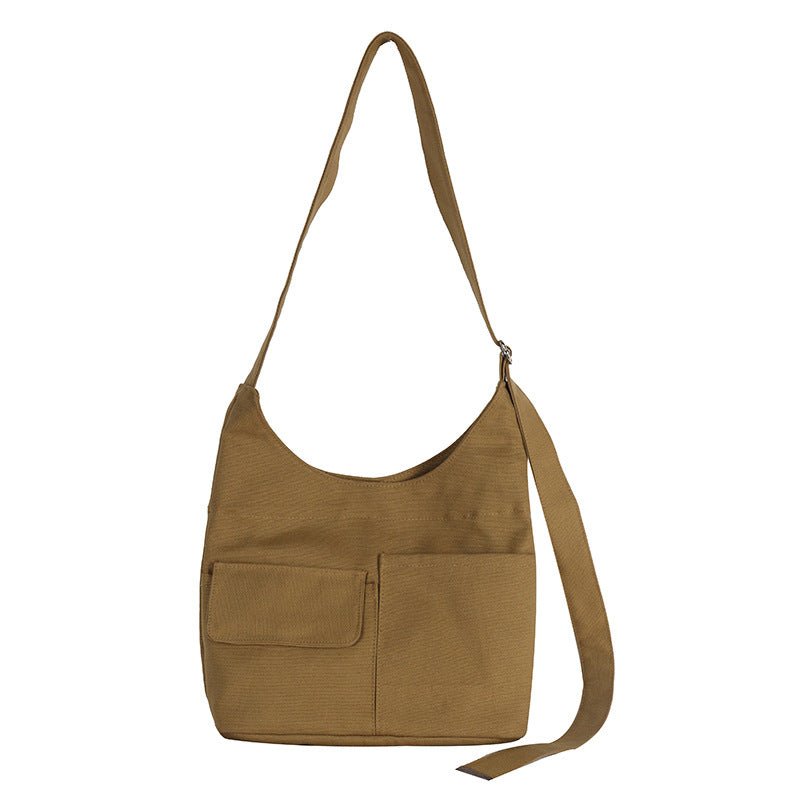Multi Pocket Tote Canvas Bag High Capacity