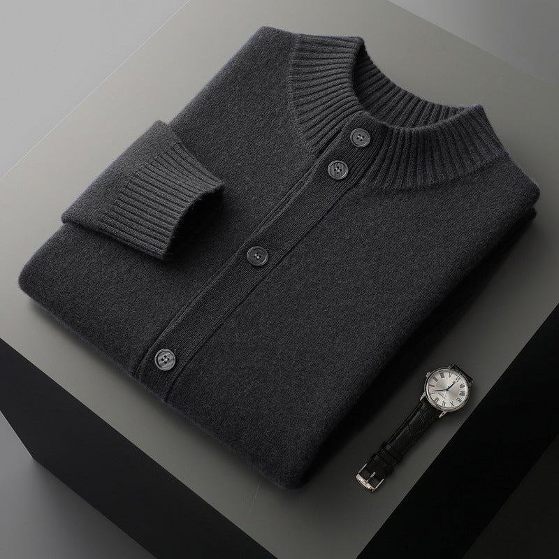 Men's Half Turtleneck Short Thickened Knitted Bottoming Sweater