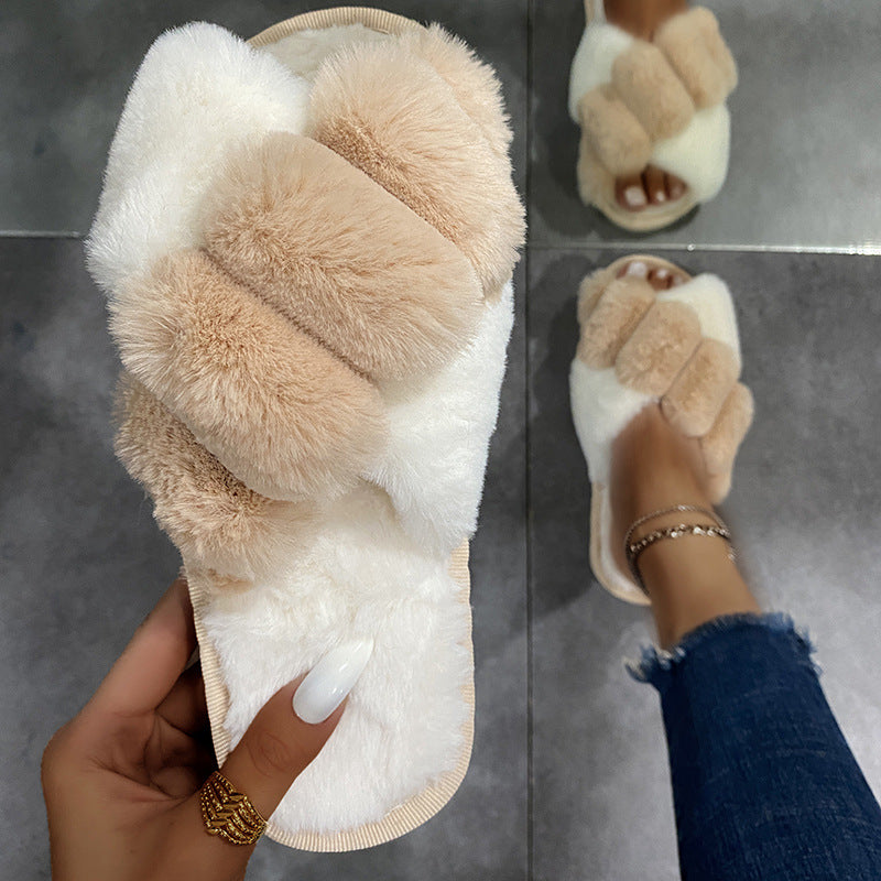 Furry Slippers New Autumn And Winter Indoor