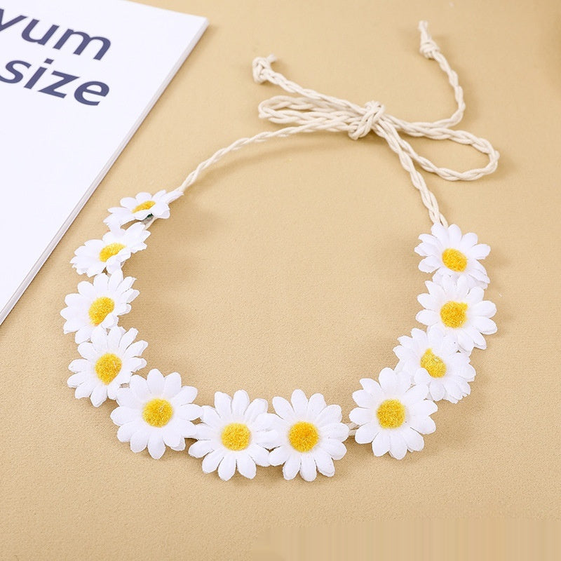 11 Simulation Small Sunflower Bohemian Vacation Seaside Braid Hair Band For Women