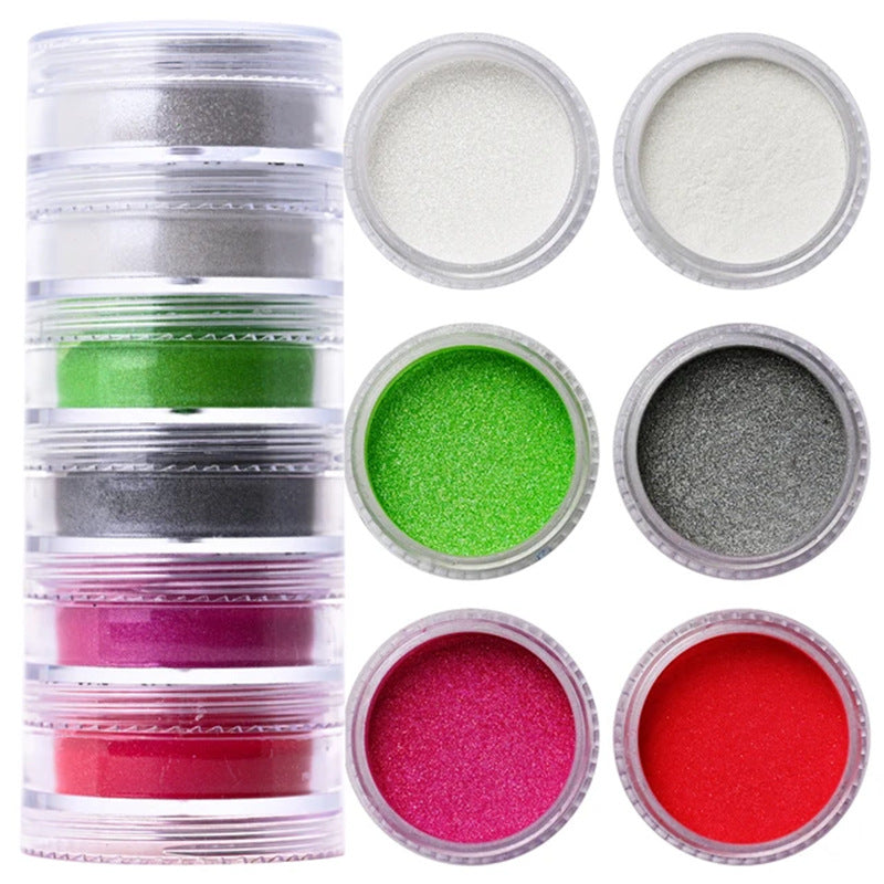 6-color Siamese Pearl Powder Glitter Fluorescent Powder Crystal Glue Silicone Mold