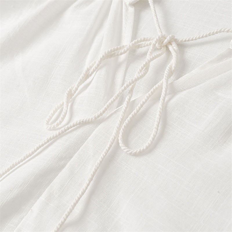 Women's Fashion Simple Bamboo Linen Shirt