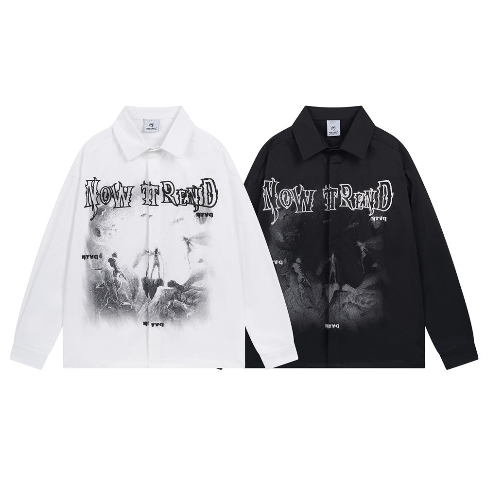 Dark High Street Design Angel Print Shirt