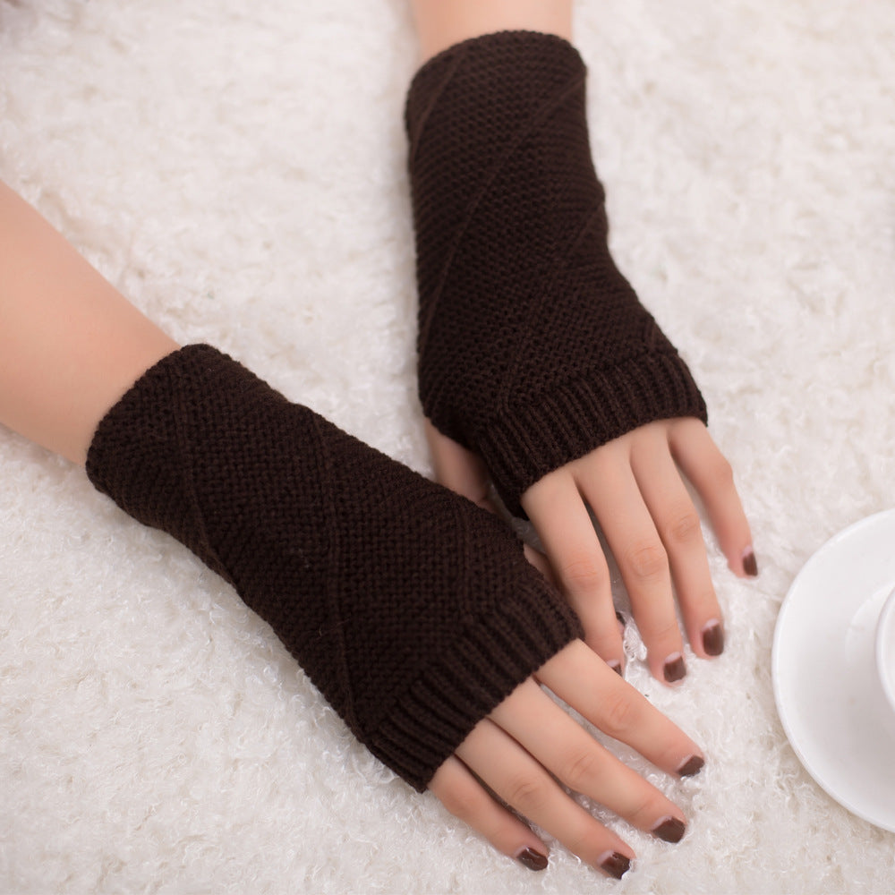 Colorful Warm Half Fingerless Gloves Knit