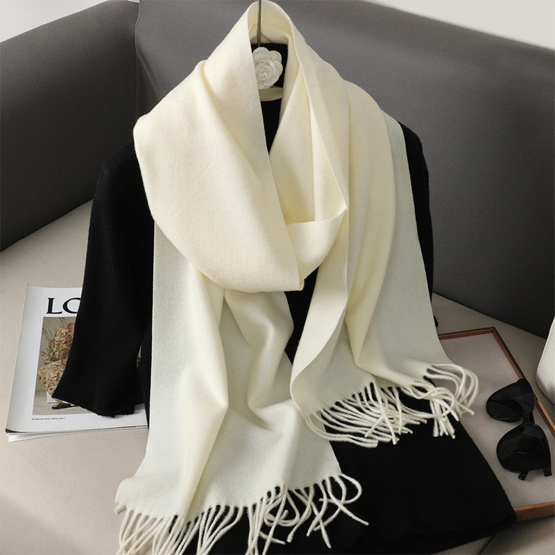 Solid Color Maillard Scarf Cashmere-like Women Warm Shawl