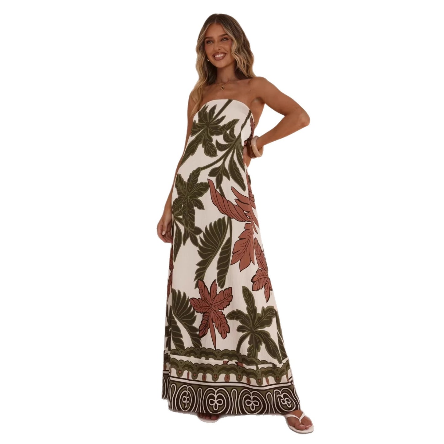 Summer New Arrival Printed Tube Dress