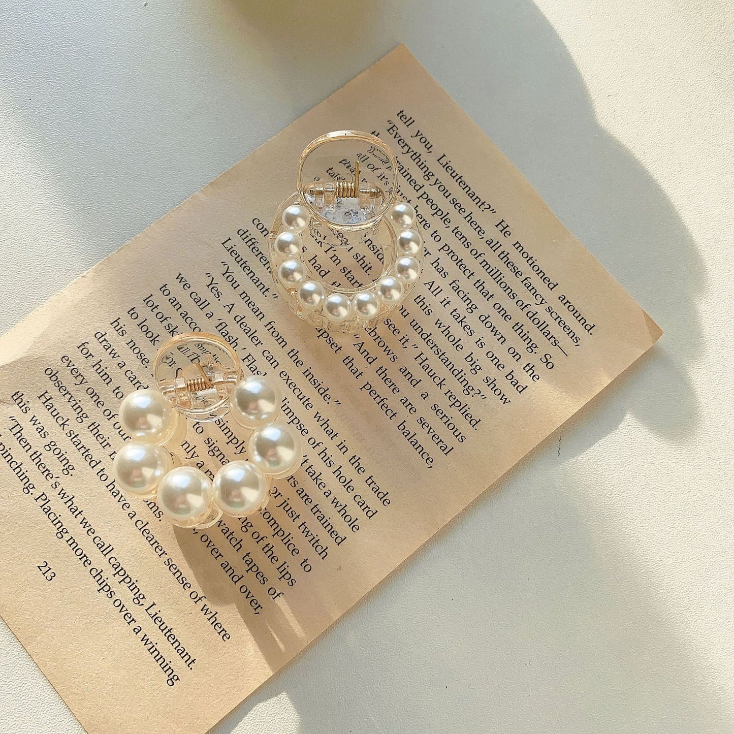 Large And Small Pearls Barrettes