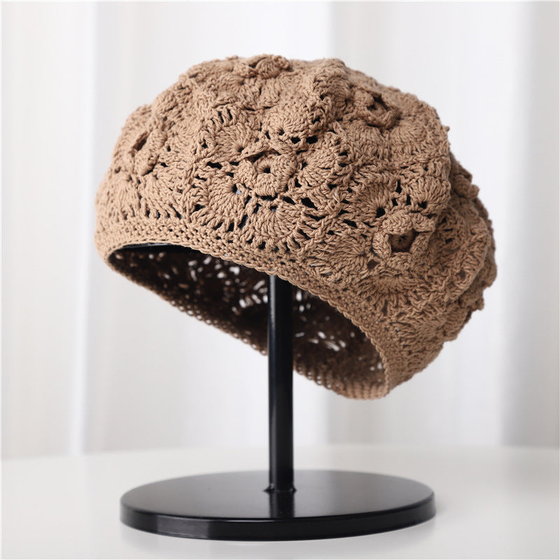 Hollow Breathable Sun-proof Sweet Toe Cap Wool Beret