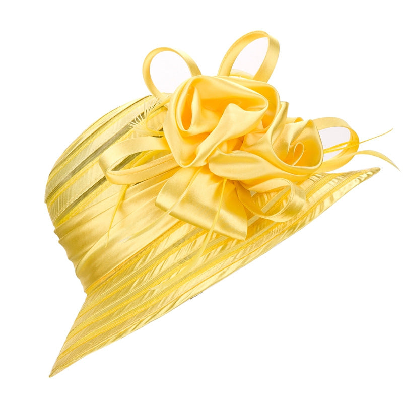 European And American New Crystal Organza Banquet Hat