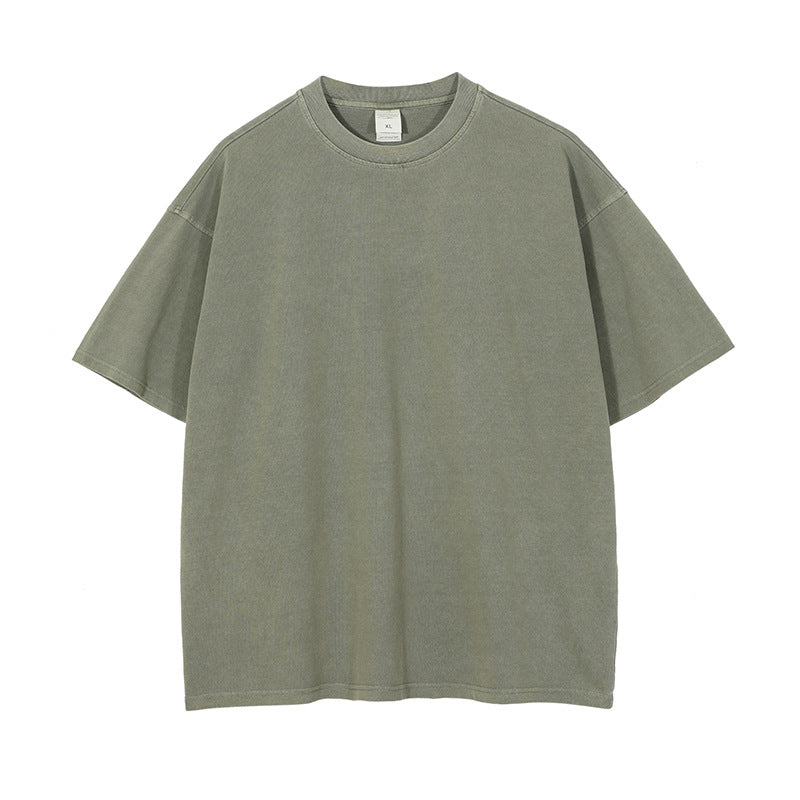 Washed And Worn Dyed Bright White Short Sleeve T-shirt