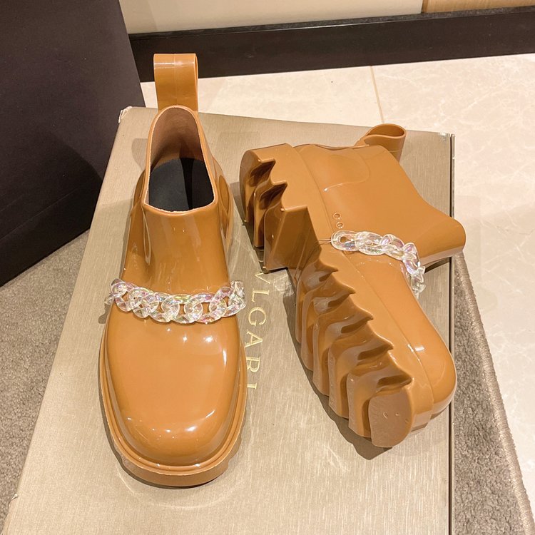Women's Outerwear Fashion Chain Platform Rain Boots