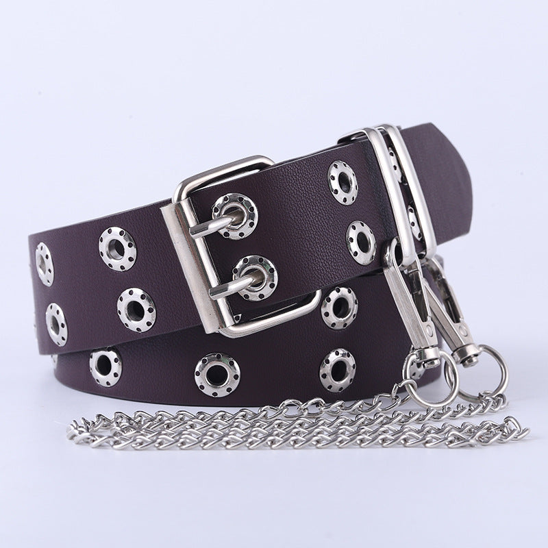 Double Breasted Waistband Hip-hop Chain Versatile