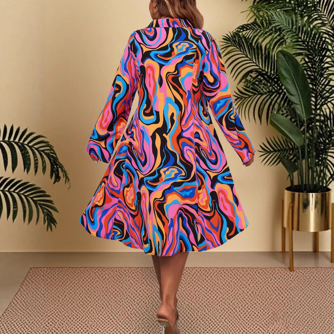 Fashionable Loose-fit Printed Dress