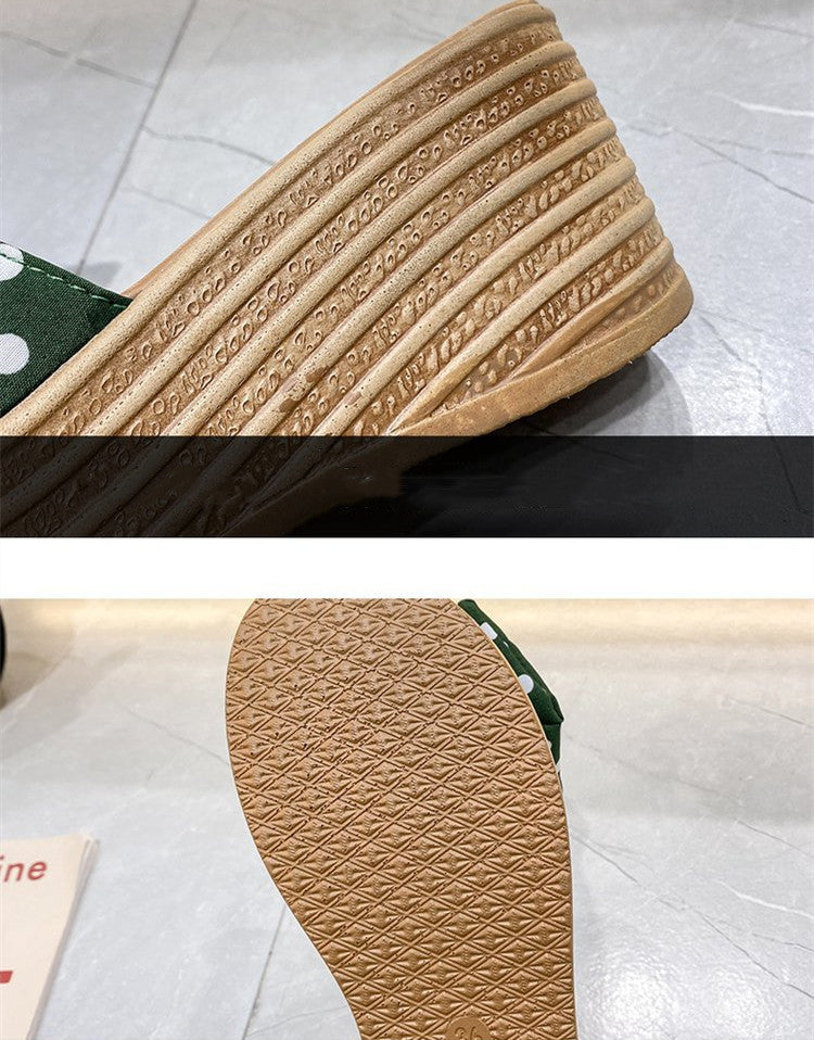 Fashion Word Out Wedge  Toe High Heel Slippers