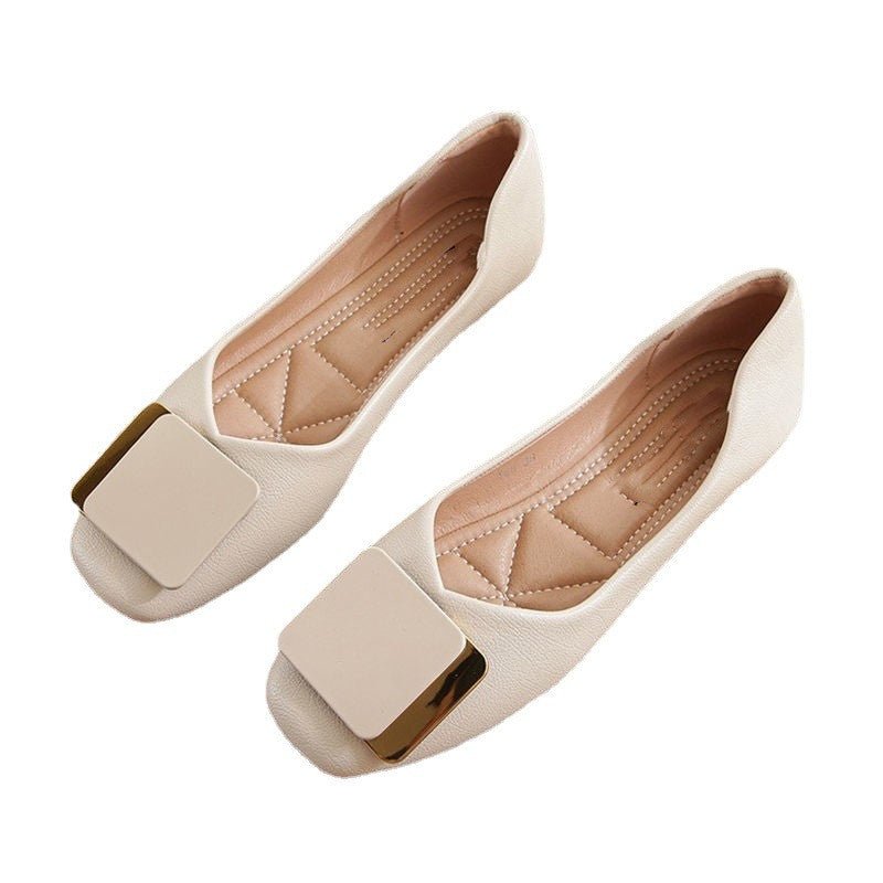 Women's Fashion Temperament Shallow Mouth Moccasin Flat Shoes