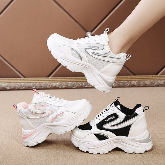 Lace-up Thick-soled Inner Heightening Casual Women's Shoes