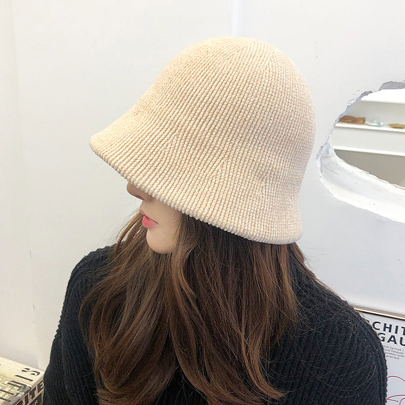 Warm Women's Chenille Fisherman's Hat Versatile Casual Knitting