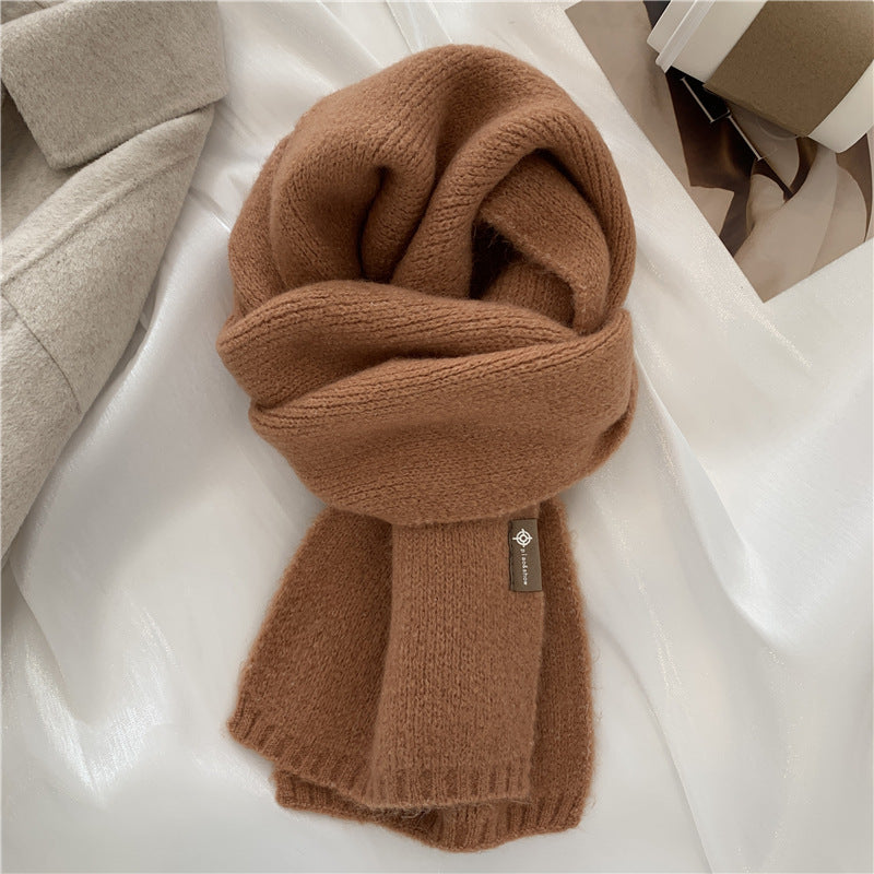 Soft Waxy Knitted Cashmere Warm Scarf Student Girl