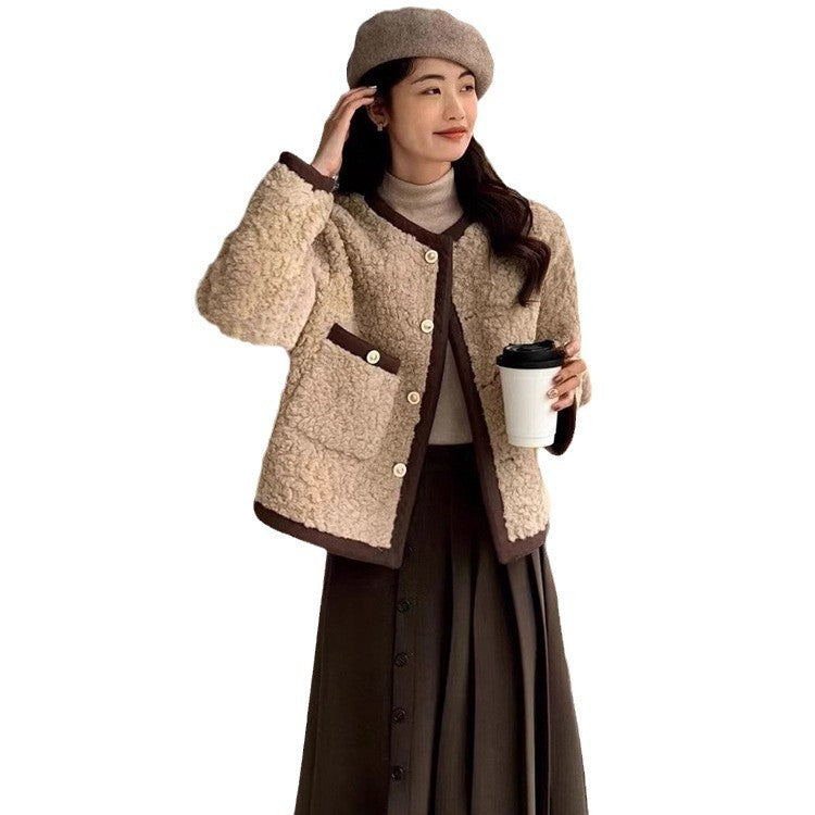 Autumn And Winter Lamb Fleece Coat Women Loose Spring