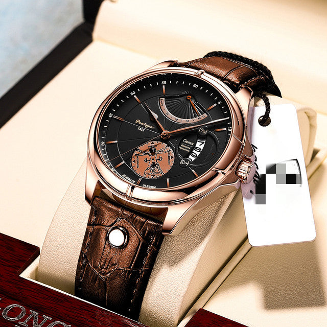Waterproof Men's Calendar Thin Quartz Watch
