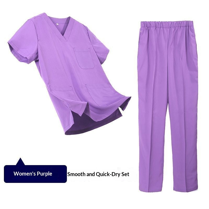 Womens Elastic Short Sleeve Surgical Gown For The Operating Room