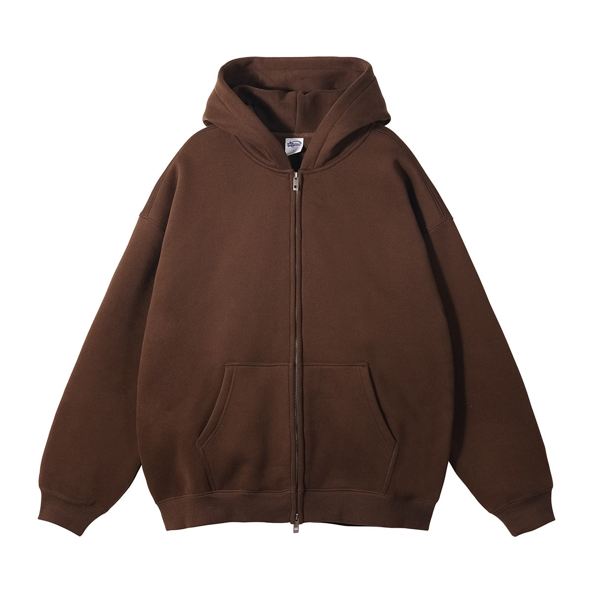Fleece-lined Thickened American Zipper Men's Sweater And Pants