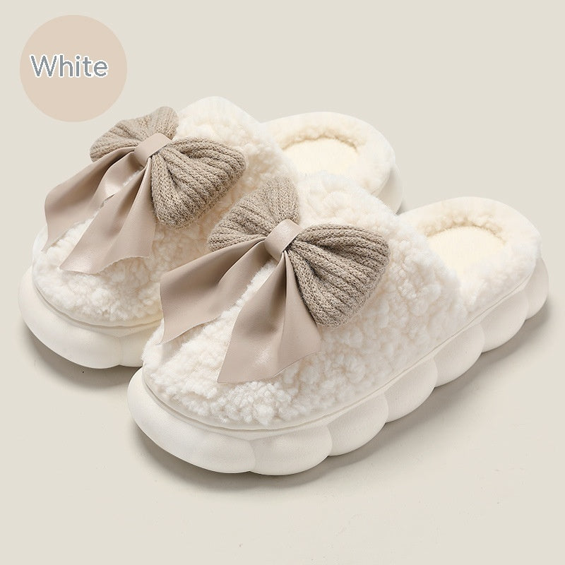 Couple Slippers Female Platform Bow