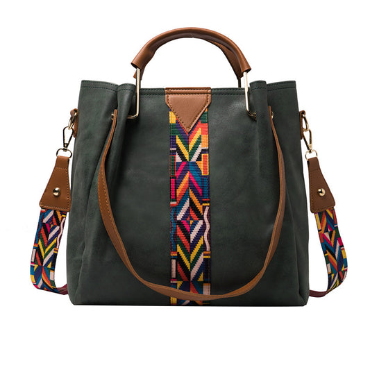 European And American Simple Ribbon Mother Bag Portable Shoulder Crossbody Bag Two-piece Set