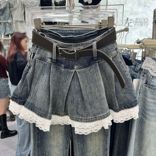 Design Lace Stitching Skirt