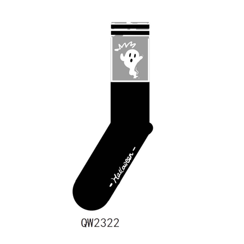 Halloween Cartoon Men's And Women's Mid-calf Socks