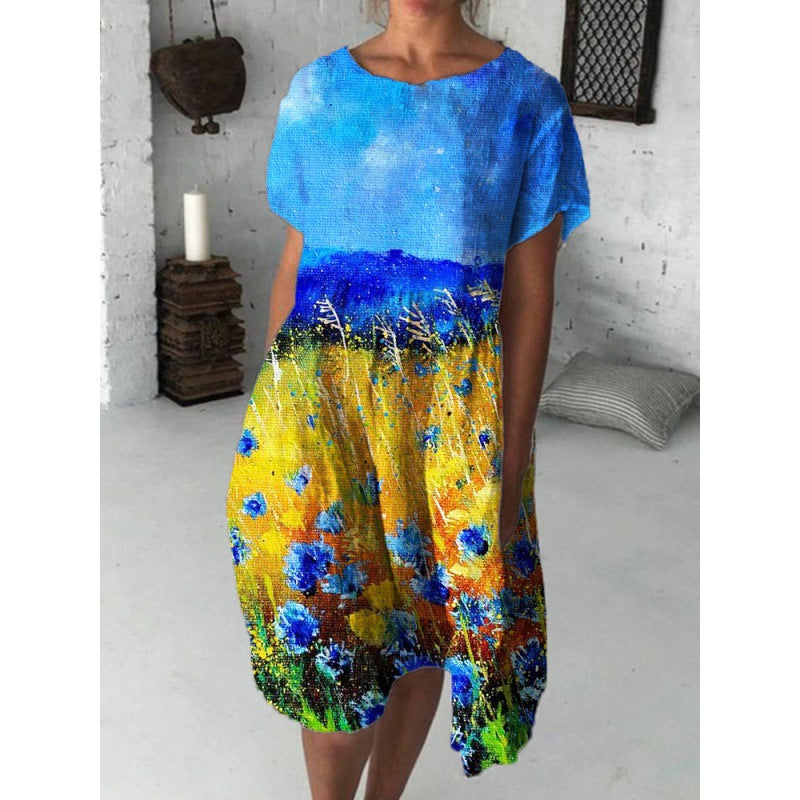 Summer Women's Fashion Print Dress