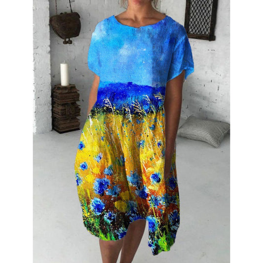 Summer Women's Fashion Print Dress