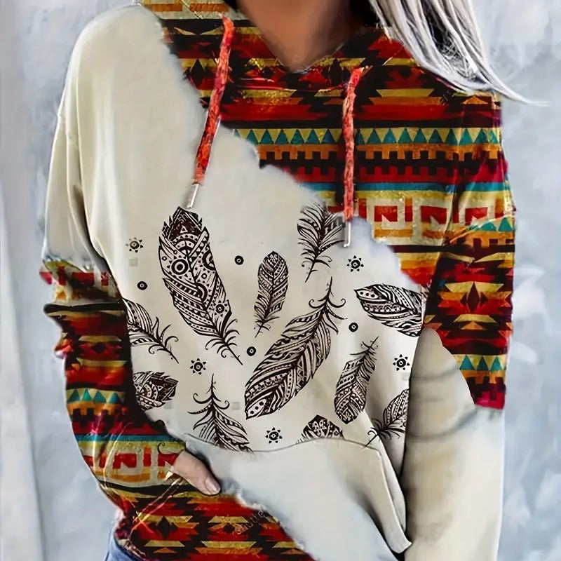 Women's Hoodie Fashionable Ethnic Style Casual Sports Hoodie