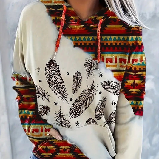 Women's Hoodie Fashionable Ethnic Style Casual Sports Hoodie