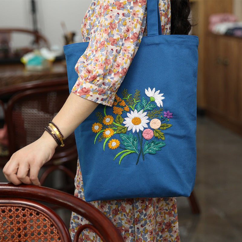 Embroidery Handmade Diy Material Canvas Shoulder Bag