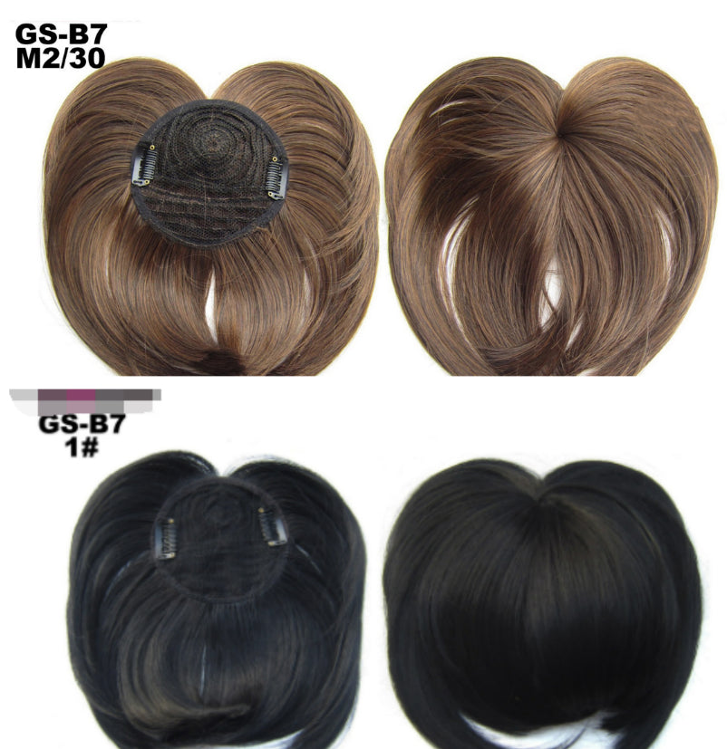 High Temperature Silk Chemical Fiber Wig Top Heart Bangs, Peach Heart Bangs On The Top Of TheHead