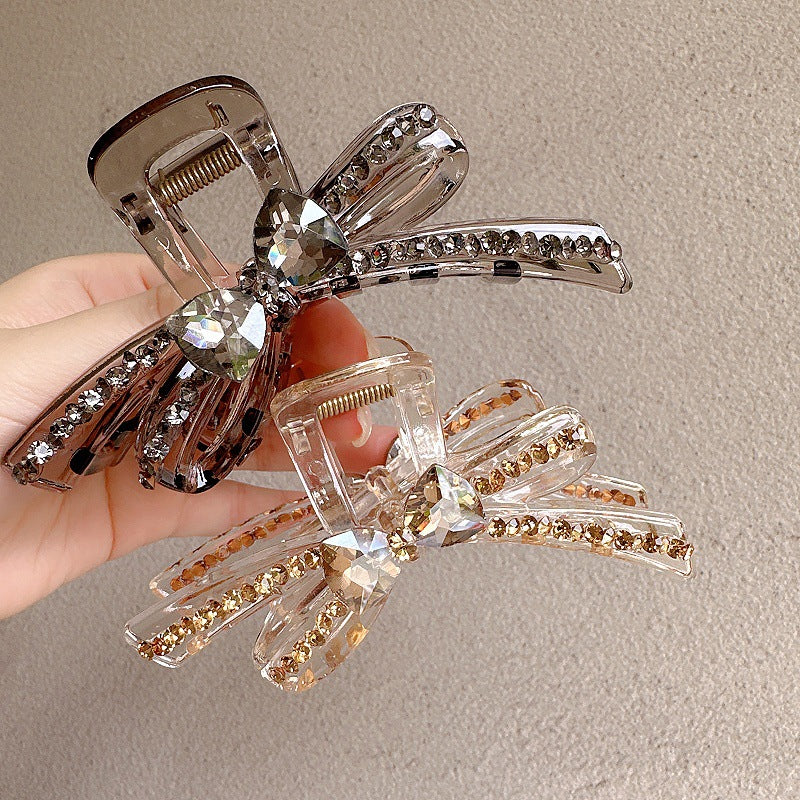 New Acrylic Crystal Bow Hair Clip For Women