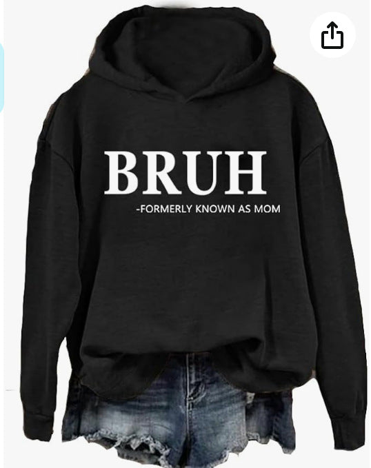 Independent Station Women's Fashion Printed Casual Hooded Long Sleeve Sweater