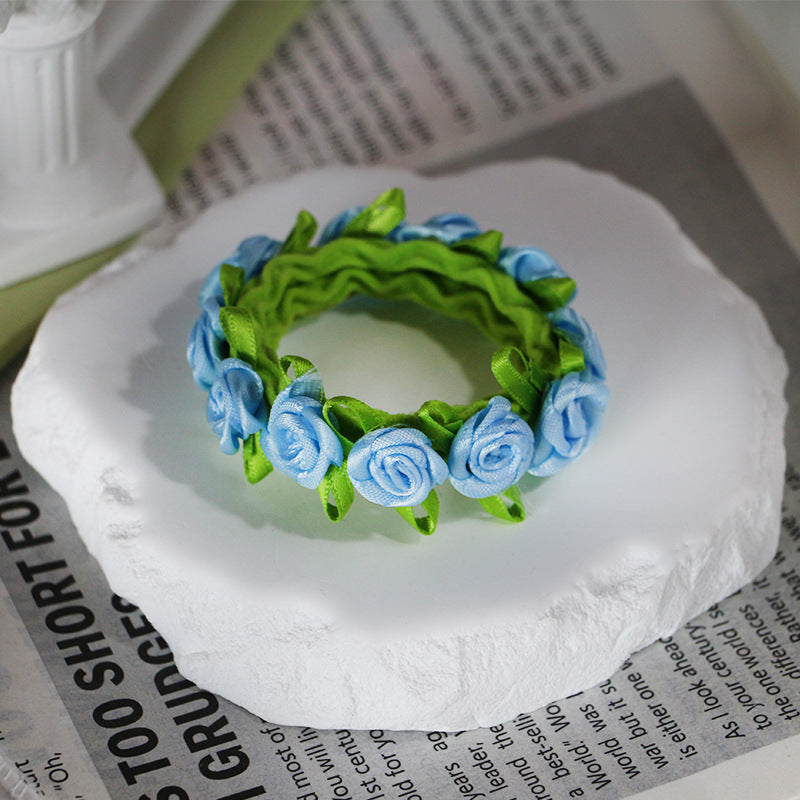 Floral Towel Hair Ring For Women