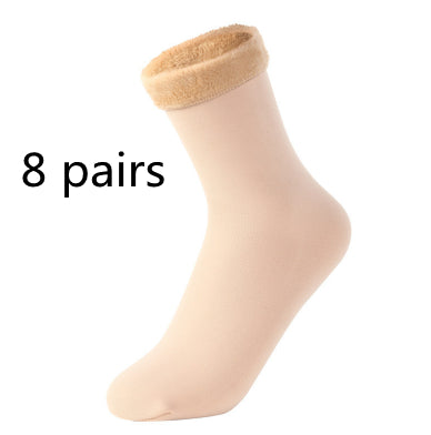 Women's Padded Velvet Warm Soft Medium Tube Socks