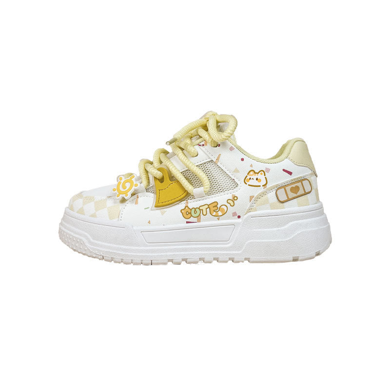 Breathable Mesh Casual Shoes Cute Korean Style Dopamine Shoes