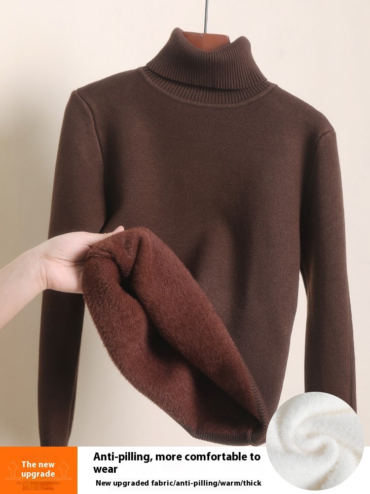 Fleece-lined Thick Turtleneck Sweater Women