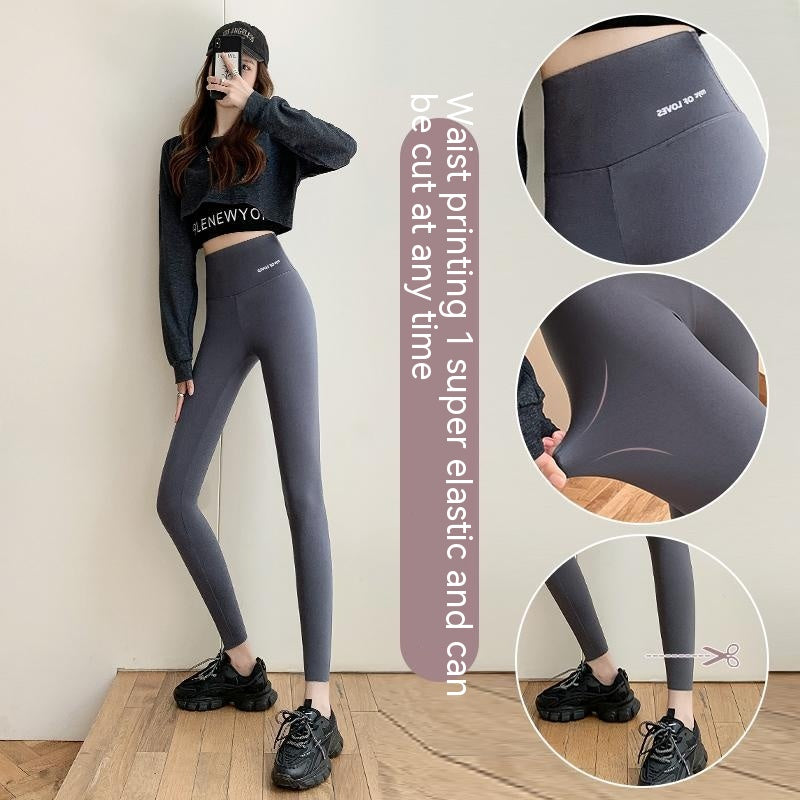 Skyfølelse Tynd Fløjl Hajbukser Efterår Og Vinter Fleeceforede Tykke Leggings
