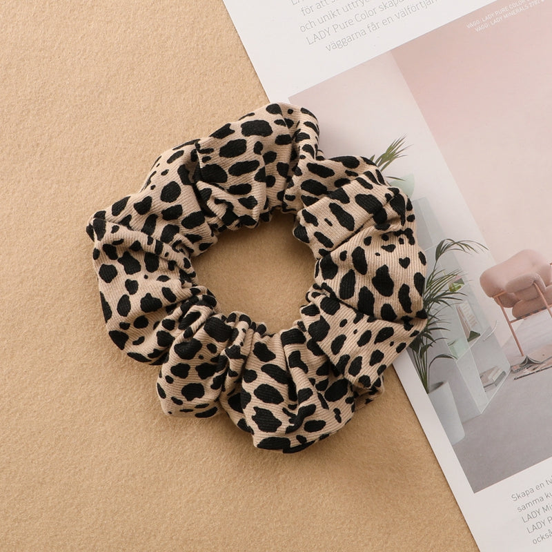 Plaid Print Large Intestine Ring Women's Hair Tie