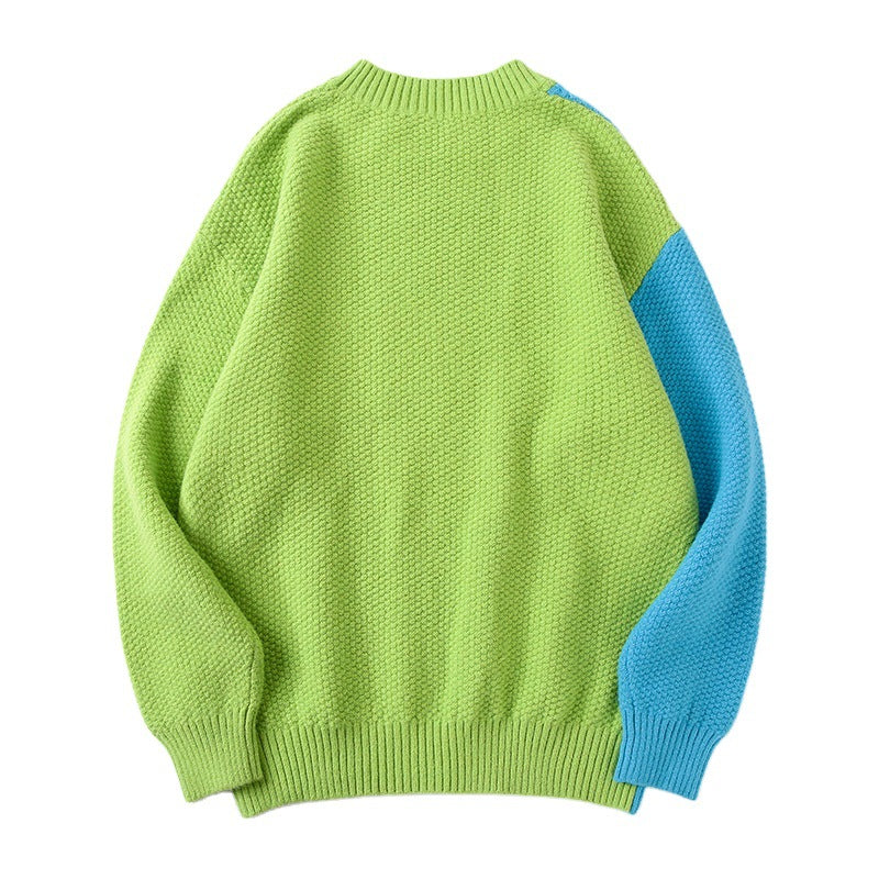 Pullover Couple Stitching Loose Sweater