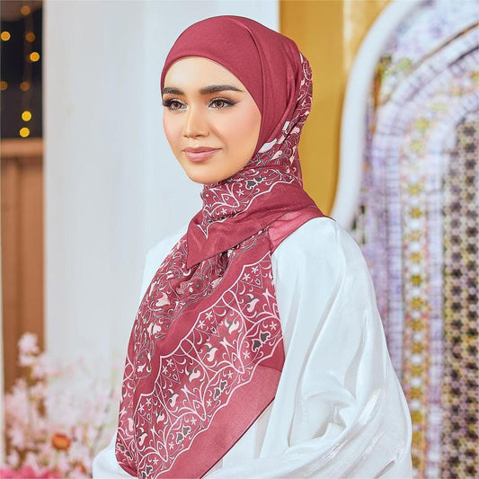 Malay Headscarf Tencel Cotton Square Scarf Pattern Headscarf
