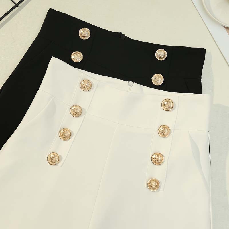 Women's High Waist Solid Color Straight Casual Wide-leg Pants