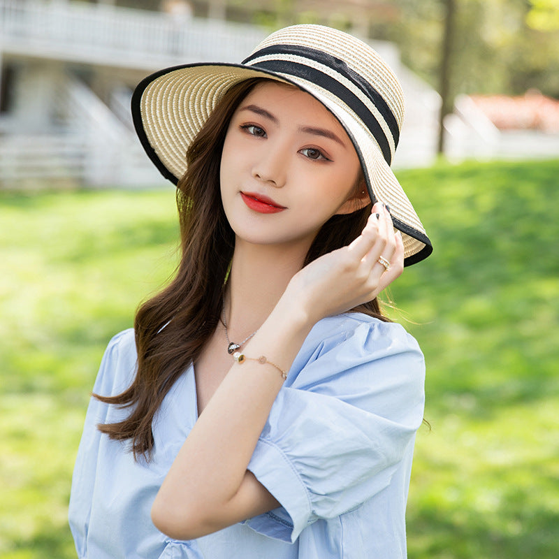 Beach Half Brim Peach Hat Woven Mesh Straw Hat