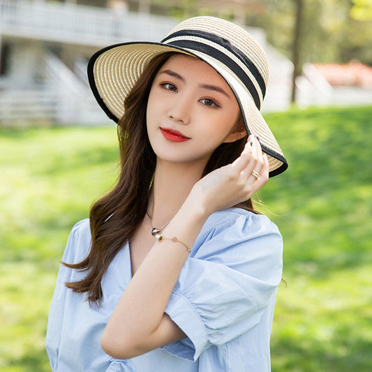 Beach Half Brim Peach Hat Woven Mesh Straw Hat